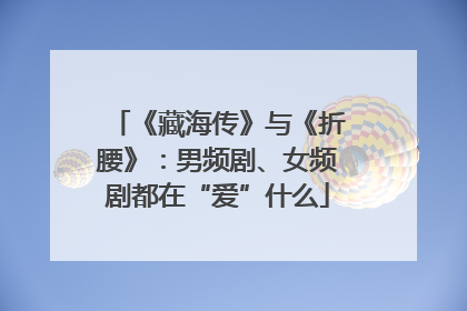 《藏海传》与《折腰》：男频剧、女频剧都在“爱”什么