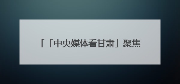 「中央媒体看甘肃」聚焦集群建设 加快转型升级 甘肃支柱产业增势强劲