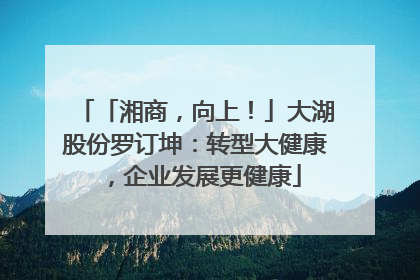 「湘商，向上！」大湖股份罗订坤：转型大健康，企业发展更健康