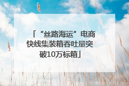 “丝路海运”电商快线集装箱吞吐量突破10万标箱