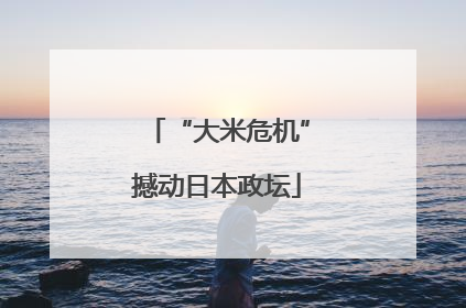 “大米危机”撼动日本政坛