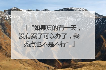 “如果真的有一天，没有案子可以办了，我秃点也不是不行”
