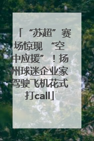 “苏超”赛场惊现 “空中应援”！扬州球迷企业家驾驶飞机花式打call