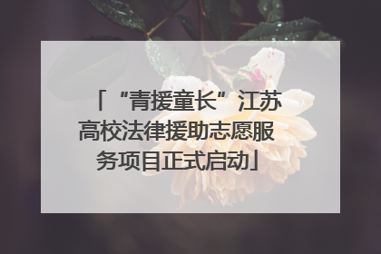 “青援童长”江苏高校法律援助志愿服务项目正式启动