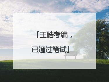 王皓考编，已通过笔试
