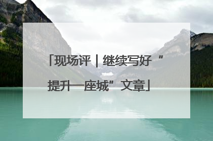 现场评｜继续写好“提升一座城”文章
