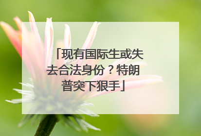 现有国际生或失去合法身份？特朗普突下狠手