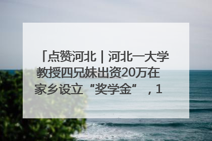 点赞河北｜河北一大学教授四兄妹出资20万在家乡设立“奖学金”，13年为320名农村学生种下“希望的种子”