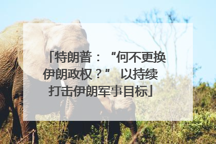 特朗普：“何不更换伊朗政权？” 以持续打击伊朗军事目标