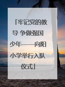 牢记党的教导 争做强国少年——向阳小学举行入队仪式