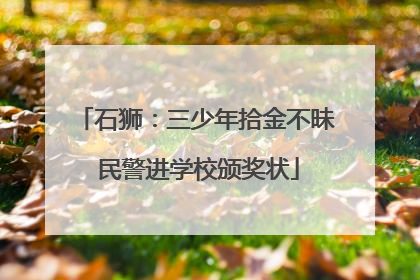 石狮：三少年拾金不昧 民警进学校颁奖状