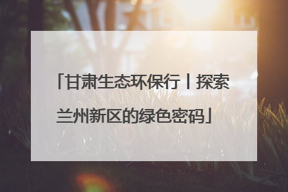 甘肃生态环保行丨探索兰州新区的绿色密码