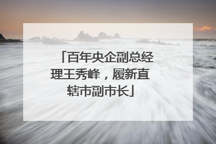 百年央企副总经理王秀峰，履新直辖市副市长