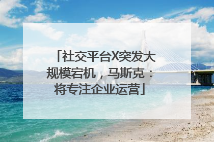 社交平台X突发大规模宕机，马斯克：将专注企业运营