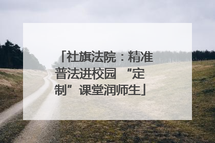 社旗法院：精准普法进校园 “定制”课堂润师生