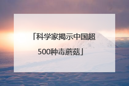 科学家揭示中国超500种毒蘑菇