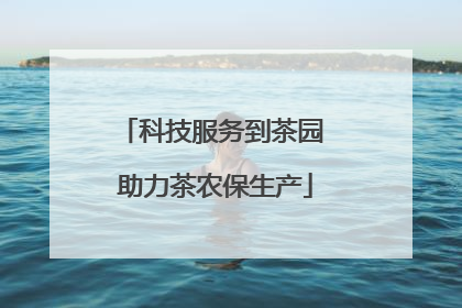 科技服务到茶园 助力茶农保生产