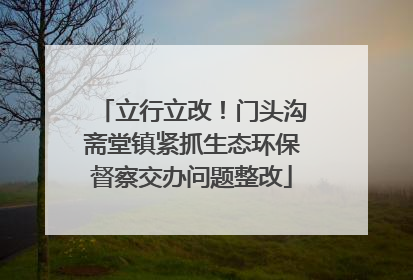 立行立改！门头沟斋堂镇紧抓生态环保督察交办问题整改