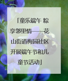 童乐端午 粽享邻里情——花山街道梅园社区开展端午节和儿童节活动