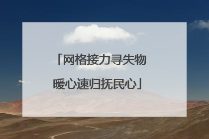 网格接力寻失物 暖心速归抚民心