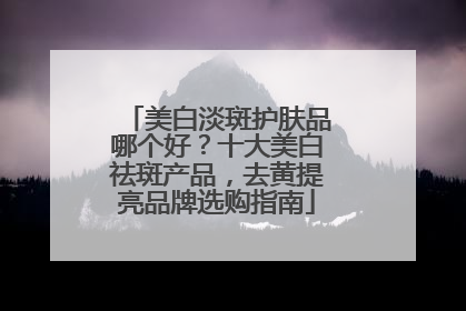 美白淡斑护肤品哪个好？十大美白祛斑产品，去黄提亮品牌选购指南