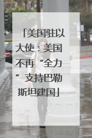 美国驻以大使：美国不再“全力”支持巴勒斯坦建国
