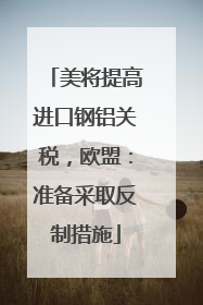 美将提高进口钢铝关税，欧盟：准备采取反制措施