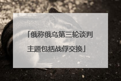俄称俄乌第三轮谈判主题包括战俘交换