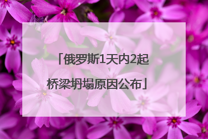 俄罗斯1天内2起桥梁坍塌原因公布