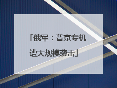 俄军：普京专机遭大规模袭击