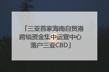 三亚首家海南自贸港跨境资金集中运营中心落户三亚CBD