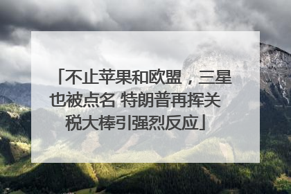 不止苹果和欧盟，三星也被点名 特朗普再挥关税大棒引强烈反应