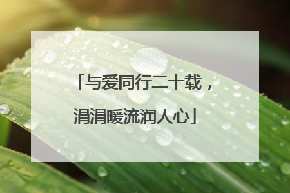 与爱同行二十载，涓涓暖流润人心