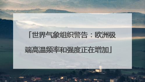 世界气象组织警告：欧洲极端高温频率和强度正在增加