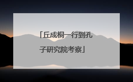 丘成桐一行到孔子研究院考察