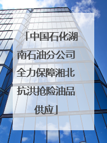 中国石化湖南石油分公司全力保障湘北抗洪抢险油品供应