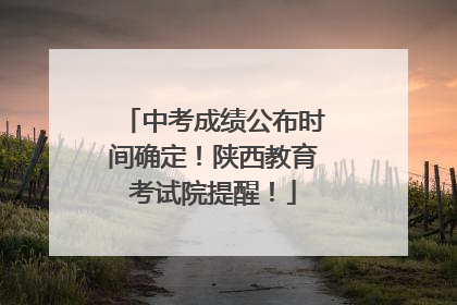 中考成绩公布时间确定！陕西教育考试院提醒！