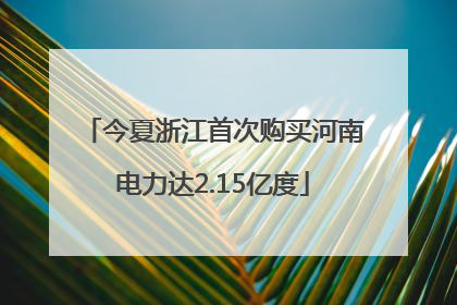 今夏浙江首次购买河南电力达2.15亿度