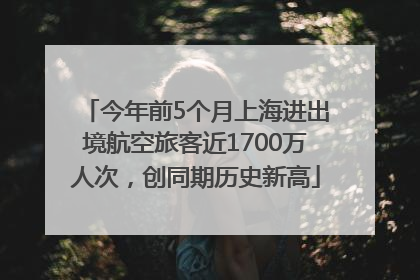 今年前5个月上海进出境航空旅客近1700万人次，创同期历史新高