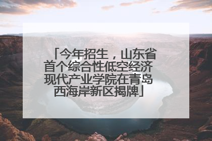 今年招生，山东省首个综合性低空经济现代产业学院在青岛西海岸新区揭牌