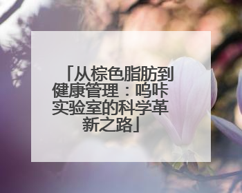 从棕色脂肪到健康管理：呜咔实验室的科学革新之路