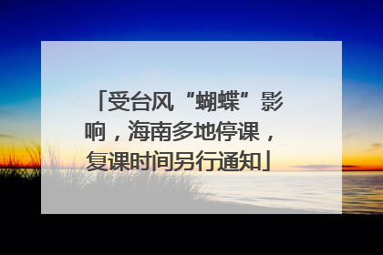 受台风“蝴蝶”影响，海南多地停课，复课时间另行通知