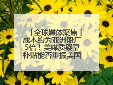 全球媒体聚焦丨成本约为亚洲船厂5倍！美媒质疑靠补贴能否重振美国造船业