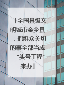 全国县级文明城市金乡县：把群众关切的事全部当成“头号工程”来办