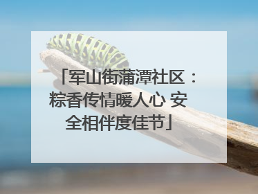 军山街蒲潭社区：粽香传情暖人心 安全相伴度佳节