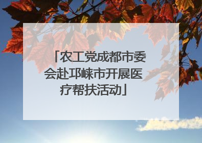 农工党成都市委会赴邛崃市开展医疗帮扶活动