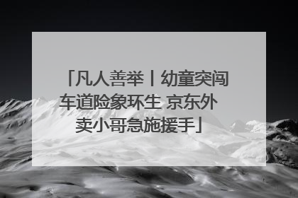 凡人善举丨幼童突闯车道险象环生 京东外卖小哥急施援手