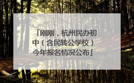 刚刚，杭州民办初中（含民转公学校）今年报名情况公布