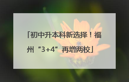 初中升本科新选择！福州“3+4”再增两校