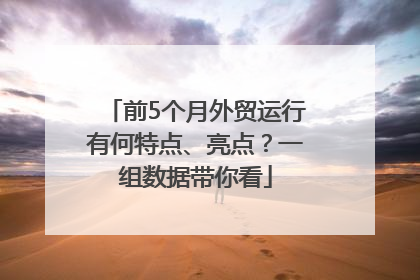 前5个月外贸运行有何特点、亮点？一组数据带你看